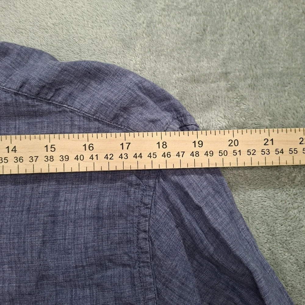 Banana Republic 100% Linen‎ Shirt L Blue Long Sleeve Button Up Beachy